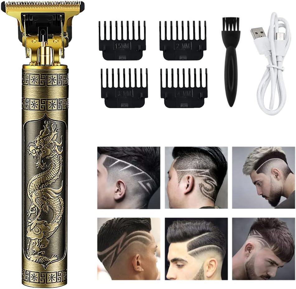 Tagliacapelli uomo professionale dorato dragon batteria 1200 mha durata 2 ore per rifinitura barba capelli